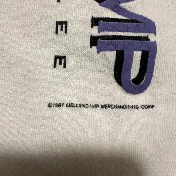 Vintage 1987 JOHN‎ MELLENCAMP The Lonesome Jubilee Size Large White Sweatshirt - Picture 5 of 16